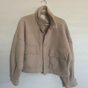 Cropped Sherpa Jacket Greige